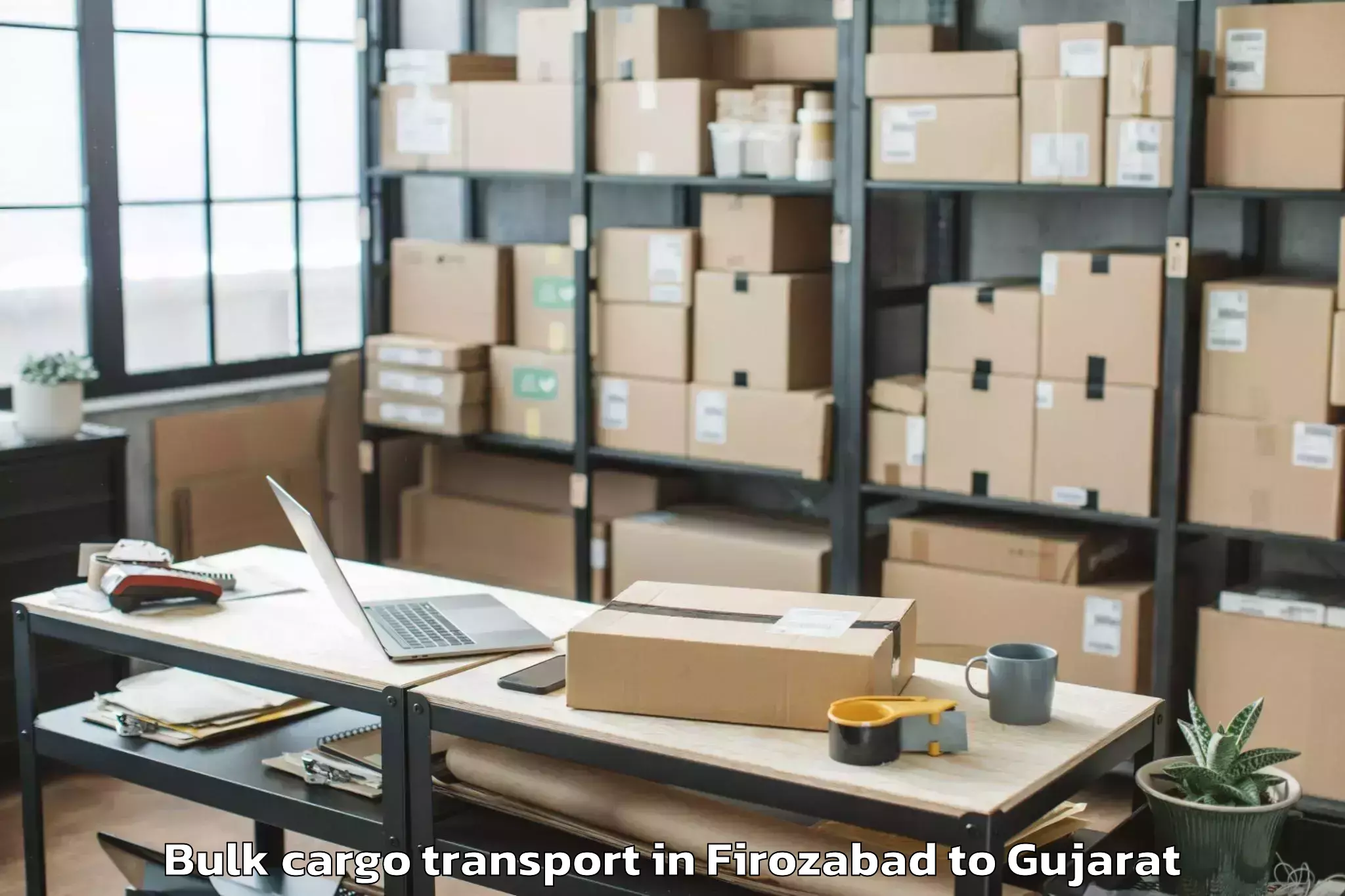 Affordable Firozabad to Vadnagar Bulk Cargo Transport